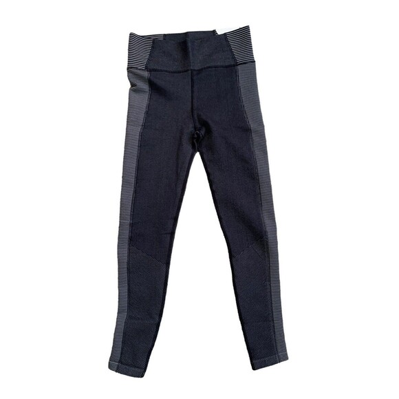 Offline By Aerie Seamless High Rise Black Gray Ribbed Leggings 7/8 Length Sz Sm - Picture 9 of 13